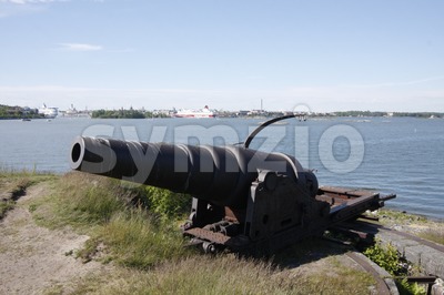 Old Cannon in Suomenlinna Stock Photo