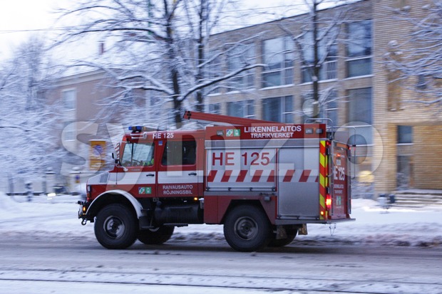 Helsinki City Transport's (HKL) heavy rescue vehicle for tram accidents.