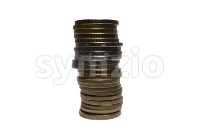 Euro Coin Stack Stock Photo
