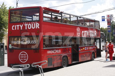 Tallinn City Tour Bus Stock Photo